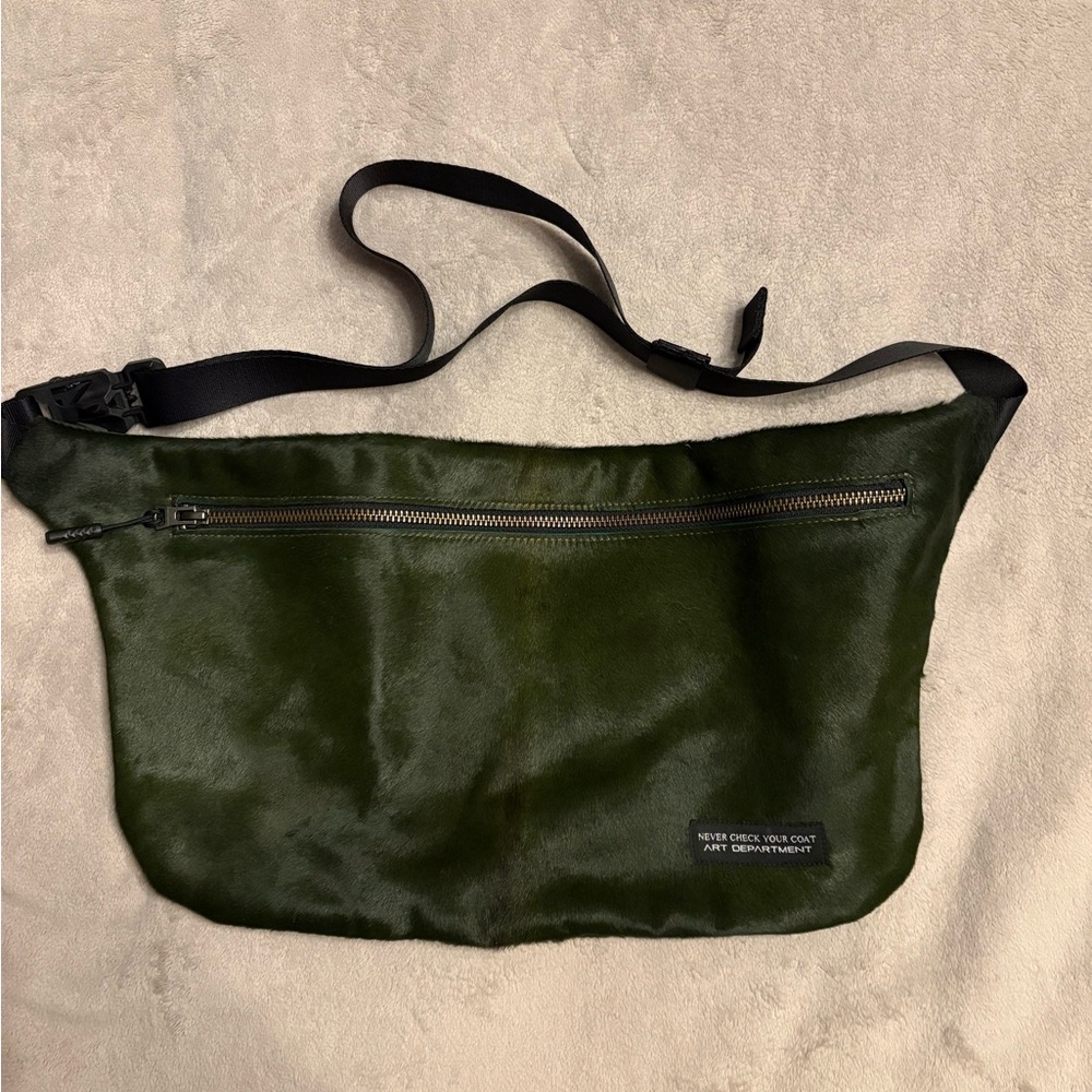 Green Faux Fur Crossbody bag